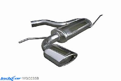 IX WGO23SB, VW Golf V 1.4 TSI GT (170PK) 2006- Diameter 57mm, Inoxcar Rear silencer 1X120X80mm OBLIQUO Stainless steel, With E.E.C. homologation