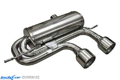 IX OVW06102, VW Golf V R32 3.2 V6 (250PK) 2004-, Inoxcar Rear silencer 1X102mm Left and Right Stainless steel, Without E.E.C. homologation