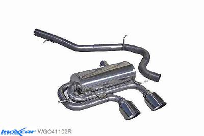 IX WGO41102R, VW Golf VI 2.0 R TSI 4MOTION (270PK) 2010-, Inoxcar Rear silencer CEN 2X102mm RACING Stainless steel, With E.E.C. homologation