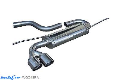 IX WGO43RA, VW Golf VI 2.0 TDI (170PK) GTD 2009-, Inoxcar Rear silencer 2X80mm RACING Stainless steel, With E.E.C. homologation