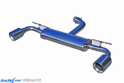 IX WGO44102, VW Golf VII 2.0 GTI (220PK) 2013-, Inoxcar Rear silencer 1X102mm Left and Right Stainless steel, With E.E.C. homologation