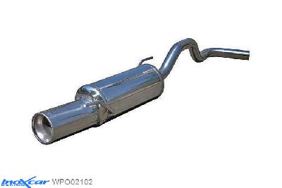 IX WPO02102, VW Polo IV (6N2) 1.3 1994-2001, Inoxcar Rear silencer 1X102mm Stainless steel, With E.E.C. homologation