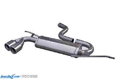 IX WSCI0380, VW Scirocco III 2.0 TFSI (200PK) 2008- Diameter 65mm, Inoxcar Rear silencer 2X80mm Stainless steel, With E.E.C. homologation