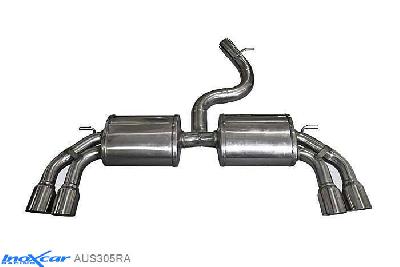IX AUS305RA, Audi A3 (8V) S3 2.0 TFSI (300PK) 2013-, Inoxcar Rear silencer 2X80mm RACING Left and Right Stainless steel, With E.E.C. homologation