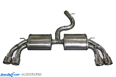 IX AUS305XR80, Audi A3 (8V) S3 2.0 TFSI (300PK) 2013-, Inoxcar Rear silencer 2X80mm X-RACE Left and Right Stainless steel, With E.E.C. homologation