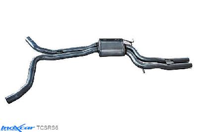 IX TCSRS6, Audi A6 (C7) RS6 4.0T (560PK) 2013-, Inoxcar Central pipe with silencer Stainless steel, With E.E.C. homologation