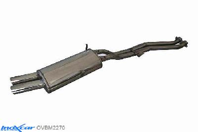 IX OVBM2270, BMW 3 serie (E30) 325i - 325iX, Inoxcar Rear silencer 2X70mm RACING Stainless steel, Without E.E.C. homologation
