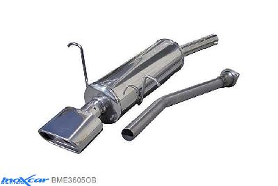 IX BME3605OB, BMW 3 serie (E36) 320i 1992-, Inoxcar Rear silencer 1XFlat Oval Stainless steel, With E.E.C. homologation