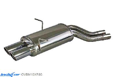 IX OVBM10XR80, BMW 3 serie (E46) 330i-Ci-Xi (230PK) 2000-, Inoxcar Rear silencer 2X80mm X-RACE Stainless steel, With E.E.C. homologation