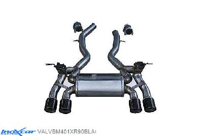 IX VALVBM401XR90BLACK, BMW M4 (F82/F83) M4 Coupe 3.0 (431PK) 2013-, Inoxcar Rear silencer 2X90 X-RACE Black Edition Left and Right + Valvola con montaggio motorini Stainless steel, With E.E.C. homologation