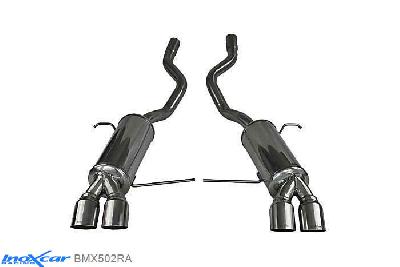 IX BMX502RA, BMW X5 (E53) 3.0D (218PK) 2001- Diameter 50mm, Inoxcar Rear silencer 2X80mm RACING Left and Right Stainless steel, With E.E.C. homologation