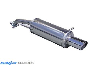 IX CIC205XR90, Citroen C2 (J) 1.6 16V VTS (125PK) 2003- Diameter 45mm, Inoxcar Rear silencer 1X90 X-RACE Stainless steel, With E.E.C. homologation