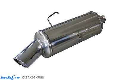 IX CISAX03XR90, Citroen Saxo 1.4 (75PK) 1996-, Inoxcar Rear silencer 1X90 X-RACE Stainless steel, With E.E.C. homologation