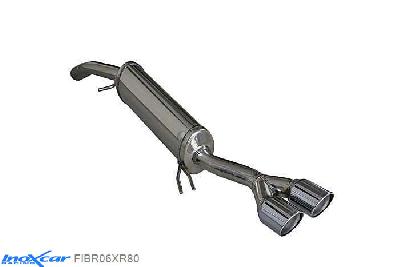 IX FIBR06XR80, Fiat Bravo II (198) 1.4 T-JET SPORT (150PK) 2007- Diameter 54mm, Inoxcar Rear silencer 2X80mm X-RACE Stainless steel, With E.E.C. homologation