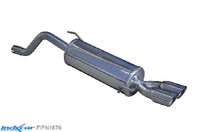 IX FIPN1870, Fiat Grande Punto (199) 1.4 TURBO T-JET (120PK) 2007- Diameter 50mm, Inoxcar Rear silencer 2X70mm RACING Stainless steel, With E.E.C. homologation