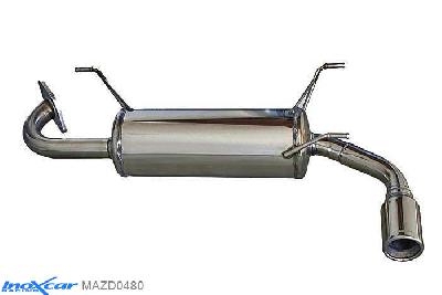 IX MAZD0480, Mazda MX5 (NB) 1.6i 16V 1998-2000, Inoxcar Rear silencer 1X80mm Stainless steel, With E.E.C. homologation