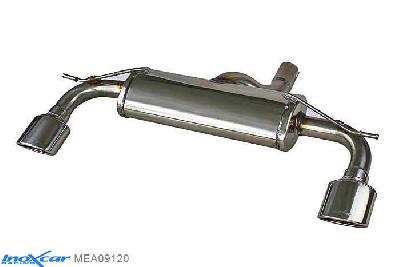 IX MEA09120, Mercedes A-Class (W176) 250 1.6 TURBO (90PK), Inoxcar Rear silencer 1X120X80mm Left and Right Stainless steel, With E.E.C. homologation