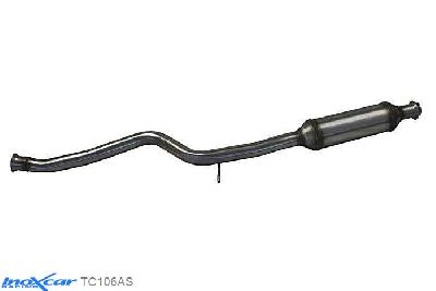 IX TC106AS, Peugeot 106 1.6 16V RALLYE / GTI / 1.6 16V 1996-2003, Inoxcar Central pipe with silencer (EURO3) 2001-- Stainless steel, Without E.E.C. homologation