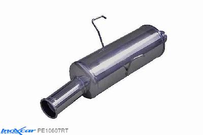 IX PE10607RT, Peugeot 106 1.6 16V RALLYE / GTI / 1.6 16V 1996-2003, Inoxcar Rear silencer 1X76 Retro Style Stainless steel, With E.E.C. homologation