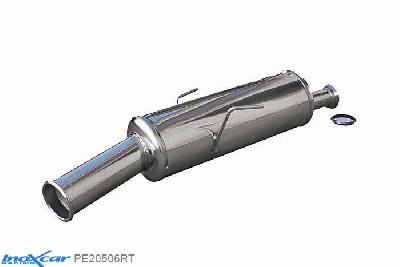 IX PE20506RT, Peugeot 205 1.9 GTI (128PK) 1984-, Inoxcar Rear silencer 1X76 Retro Style Stainless steel, With E.E.C. homologation