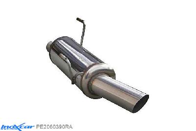 IX PE2060390RA, Peugeot 206 1.6 (88PK) -2000, Inoxcar Rear silencer 1X90 RALLY Stainless steel, With E.E.C. homologation