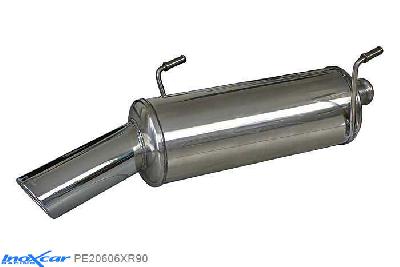 IX PE20606XR90, Peugeot 206 1.6 16V XS (110PK) 2001-2006, Inoxcar Rear silencer 1X90 X-RACE Stainless steel, With E.E.C. homologation