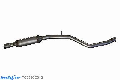 IX TC206CC01S, Peugeot 206 CC 2.0 16V (136PK) 2001-2004, Inoxcar Central pipe with silencer Stainless steel, With E.E.C. homologation