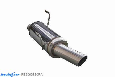 IX PE2060890RA, Peugeot 206 GT WRC (135PK), Inoxcar Rear silencer 1X90 RALLY Stainless steel, With E.E.C. homologation