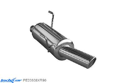 IX PE20608XR90, Peugeot 206 GT WRC (135PK), Inoxcar Rear silencer 1X90 X-RACE Stainless steel, With E.E.C. homologation