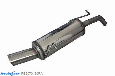 IX PE2070190RA, Peugeot 207 1.4 16V (90PK) 2006- Diameter 42mm, Inoxcar Rear silencer 1X90 RALLY Stainless steel, With E.E.C. homologation