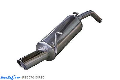 IX PE20701XR90, Peugeot 207 1.4 16V (90PK) 2006- Diameter 42mm, Inoxcar Rear silencer 1X90 X-RACE Stainless steel, With E.E.C. homologation