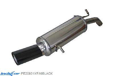 IX PE20801XR10BLACK, Peugeot 208 1.6 16V TURBO GTI (200PK) 2013-, Inoxcar Rear silencer 1X100 X-RACE BLACK EDITION Stainless steel, With E.E.C. homologation