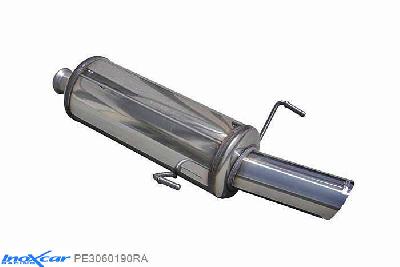 IX PE3060190RA, Peugeot 306 1.4 (75PK) 1997-2001, Inoxcar Rear silencer 1X90 RALLY Stainless steel, With E.E.C. homologation