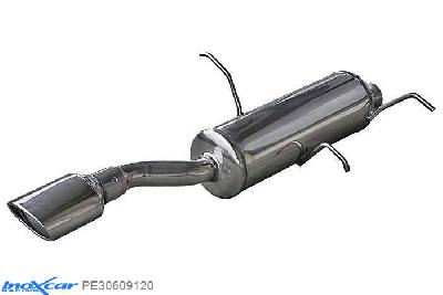 IX PE30609120, Peugeot 306 2.0 16V CABRIO (133PK) 1997-, Inoxcar Rear silencer 1X120X80mm Stainless steel, With E.E.C. homologation