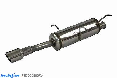 IX PE3060990RA, Peugeot 306 2.0 16V CABRIO (133PK) 1997-, Inoxcar Rear silencer 1X90 RALLY Stainless steel, With E.E.C. homologation