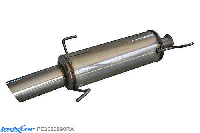 IX PE3060890RA, Peugeot 306 2.0 XS (121PK) 1997-, Inoxcar Rear silencer 1X90 RALLY Stainless steel, With E.E.C. homologation