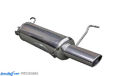 IX PE3060890, Peugeot 306 2.0 XS (121PK) 1997-, Inoxcar Rear silencer 1X90X70mm Stainless steel, With E.E.C. homologation