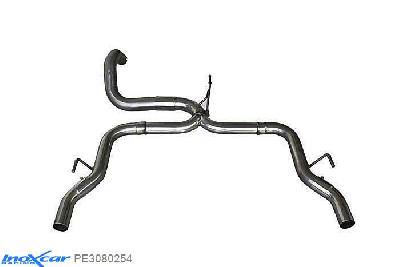 IX PE3080254, Peugeot 308 1.6 GTI (270PK) 2015-  , Diameter 63,5mm, Inoxcar NO Rear silencer 1X54 Left and Right Stainless steel, Without E.E.C. homologation
