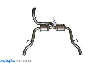 IX PE3080354, Peugeot 308 1.6 GTI (270PK) 2015-  , Diameter 63,5mm, Inoxcar Rear silencer 1X54 Left and Right Stainless steel, With E.E.C. homologation