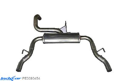 IX PE3080454, Peugeot 308 1.6 GTI (270PK) 2015-  , Diameter 63,5mm, Inoxcar Rear silencer 1X54 Left and Right Stainless steel, With E.E.C. homologation