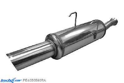 IX PE4050590RA, Peugeot 405 1.9 Mi 16 (147PK) 1992-1997, Inoxcar Rear silencer 1X90 RALLY Stainless steel, With E.E.C. homologation