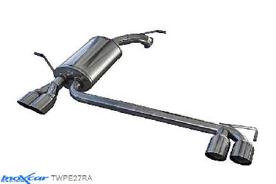 IX TWPE27RA, Peugeot 407 2.7 24V HDI (204PK) 2006-, Inoxcar Rear Rear silencerencer left / right 2X80mm RACING Stainless steel, Without E.E.C. homologation