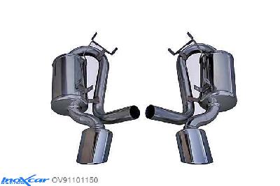IX OV91101150, Porsche 911 (997) serie 997 CARRERA 4S 3.8 (355PK) 2005-, Inoxcar Rear silencer 1X150X105 OBLIQUO Left and Right Stainless steel, Without E.E.C. homologation