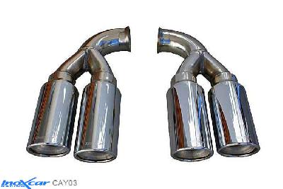 IX CAY03, Porsche Cayenne II (92A) 3.0 Tdi V6 (240PK-245PK)  2010-, Inoxcar Uscite / End pipe 90 X-RACE Left and Right Stainless steel, Without E.E.C. homologation