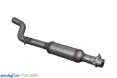IX TCCLIOES, Renault Clio III (R) RS 2.0i (200PK) / RS GORDINI (203PK) 2010-, Inoxcar Central pipe with silencer Stainless steel, Without E.E.C. homologation