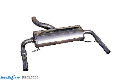 IX RECL2250, Renault Clio III (R) RS 2.0i (200PK) / RS GORDINI (203PK) 2010-, Inoxcar Rear silencer 1X50 Left and Right Stainless steel, Without E.E.C. homologation