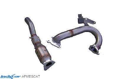 IX AFMEGCAT, Renault Megane III (Z) 2.0 TURBO RS 250 (250PK) 2010- / 2.0 TURBO RS TROPHY (265PK) 2012-, Inoxcar Catalyst replacement pipe with metal cat (2 componenti) Stainless steel, Without E.E.C. homologation