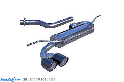 IX SELE17XR80BLACK, Seat Leon II (1P) 1.4 Tsi (125PK) 2005-, Inoxcar Rear silencer 2X80mm X-RACE BLACK EDITION Stainless steel, Without E.E.C. homologation