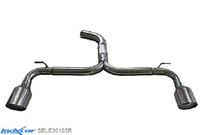IX SELE20102R, Seat Leon III (5F) CUPRA 2.0 (280PK), 2014-  , diameter 70mm, Inoxcar NO Rear silencer 1X102mm RACING Left and Right Stainless steel, Without E.E.C. homologation
