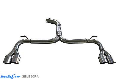 IX SELE20RA, Seat Leon III (5F) CUPRA 2.0 (280PK), 2014-  , diameter 70mm, Inoxcar NO Rear silencer 2X80mm RACING Left and Right Stainless steel, Without E.E.C. homologation